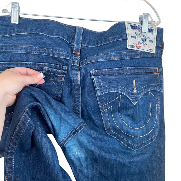 True Religion Ricky Men’s Medium Wash Straight Leg Jeans Size 42x32 - Picture 5 of 7